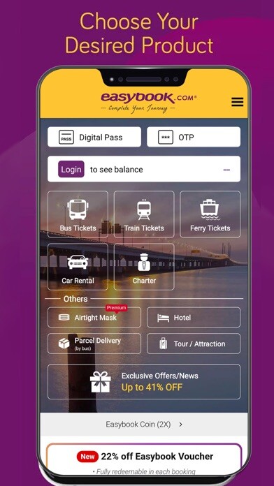 Emulate iPhone app Easybook® Bus Train Ferry Car using MyAndroid Emulate iPhone app Easybook® Bus Train Ferry Car using MyAndroid