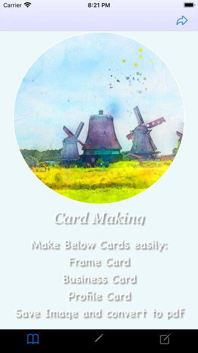 Emulate iPhone app Easy Card Maker using MyAndroid