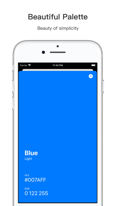 Emulate iPhone app EasyColor: Palette Collection using MyAndroid