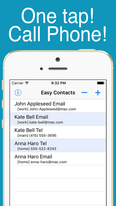 Emulate iPhone app Easy Contacts - One tap! using MyAndroid Emulate iPhone app Easy Contacts - One tap! using MyAndroid