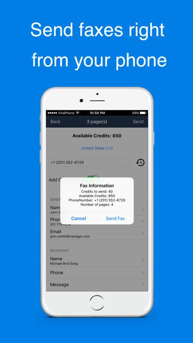 Emulate iPhone app Easy Fax - send fax from phone using MyAndroid Emulate iPhone app Easy Fax - send fax from phone using MyAndroid