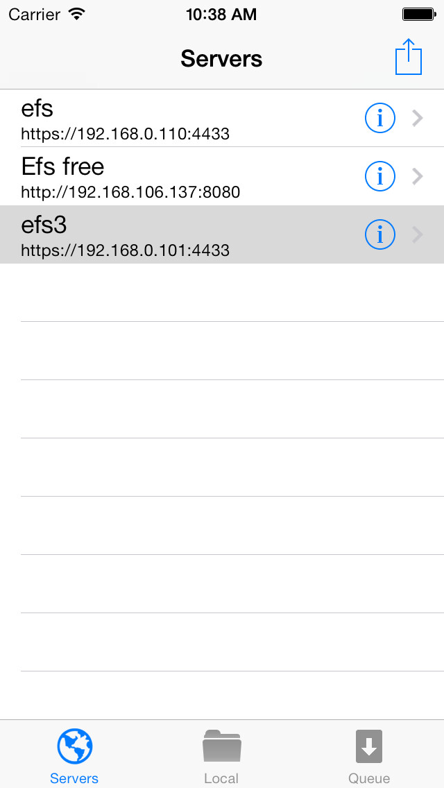 Emulate iPhone app Easy File Sharing Web Server App using MyAndroid