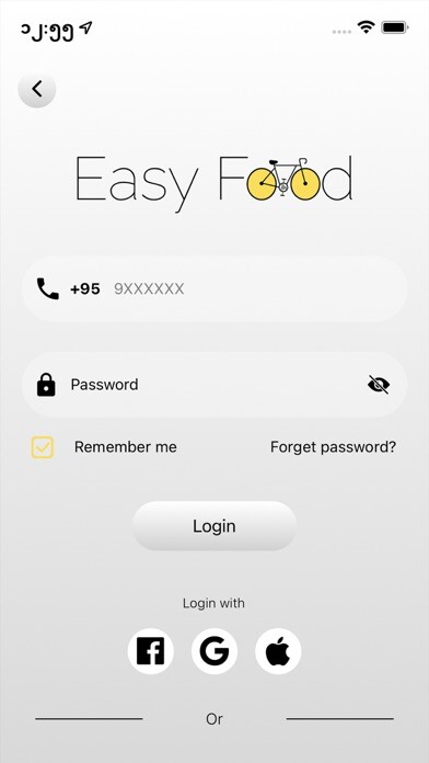 Emulate iPhone app Easy Food Myanmar using MyAndroid
