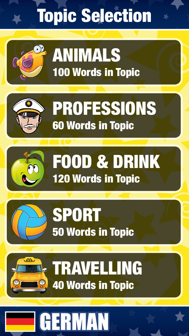 Emulate iPhone app Easy German. using MyAndroid