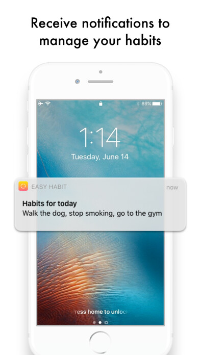 Emulate iPhone app Easy Habit - Goals Reminder using MyAndroid Emulate iPhone app Easy Habit - Goals Reminder using MyAndroid