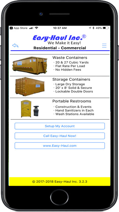 Emulate iPhone app EasyHaul Customer App using MyAndroid Emulate iPhone app EasyHaul Customer App using MyAndroid