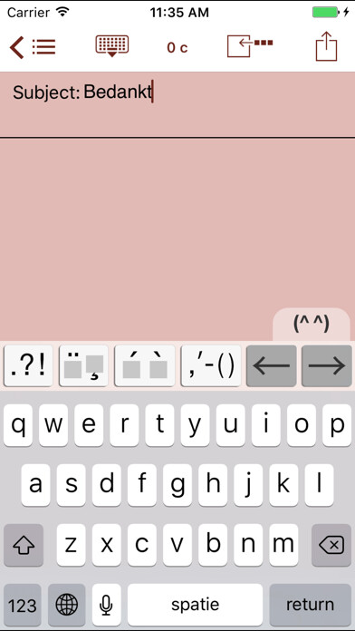 Emulate iPhone app Easy Mailer Dutch Keyboard using MyAndroid