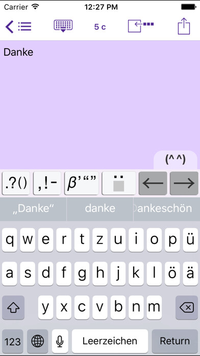 Emulate iPhone app Easy Mailer German Keyboard using MyAndroid