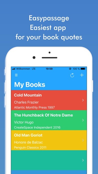 Emulate iPhone app Easypassage Book Quotes Notes using MyAndroid