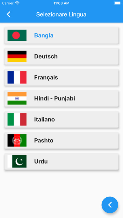 Emulate iPhone app EasyPatente - Quiz Patente B using MyAndroid
