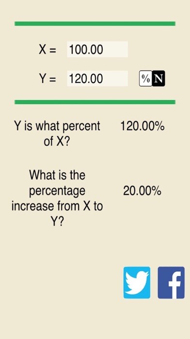 Emulate iPhone app Easy Percentage Calculator - Compute Percent Number Free using MyAndroid