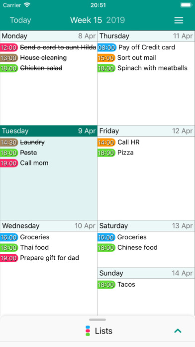 Emulate iPhone app Easy Reminders using MyAndroid