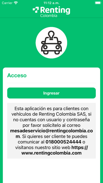 Emulate iPhone app EasyRenting Clientes using MyAndroid