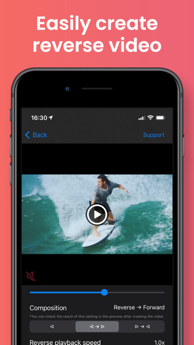Emulate iPhone app Easy Reverse Video Creator using MyAndroid