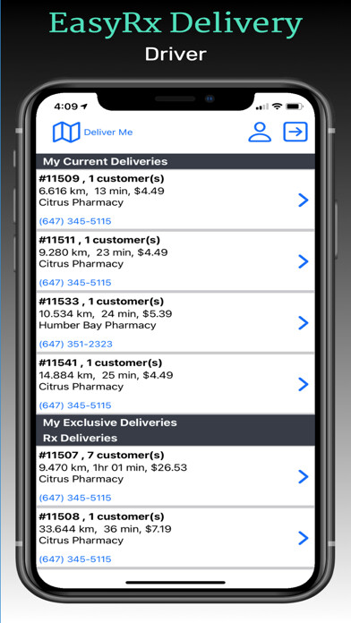 Emulate iPhone app Easy Rx Delivery Driver using MyAndroid