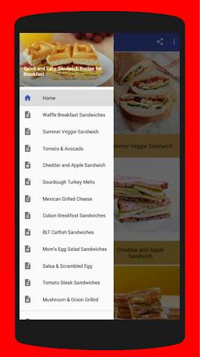 Run android online APK Easy Sandwich Recipes from MyAndroid or emulate Easy Sandwich Recipes using MyAndroid