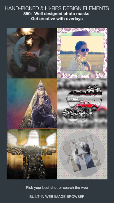 Emulate iPhone app Easy Shaper – Creative Photo Shape Mask Collage using MyAndroid