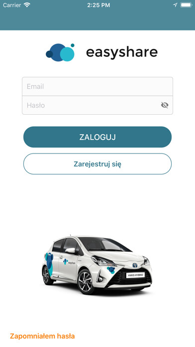 Emulate iPhone app easyshare carsharing using MyAndroid