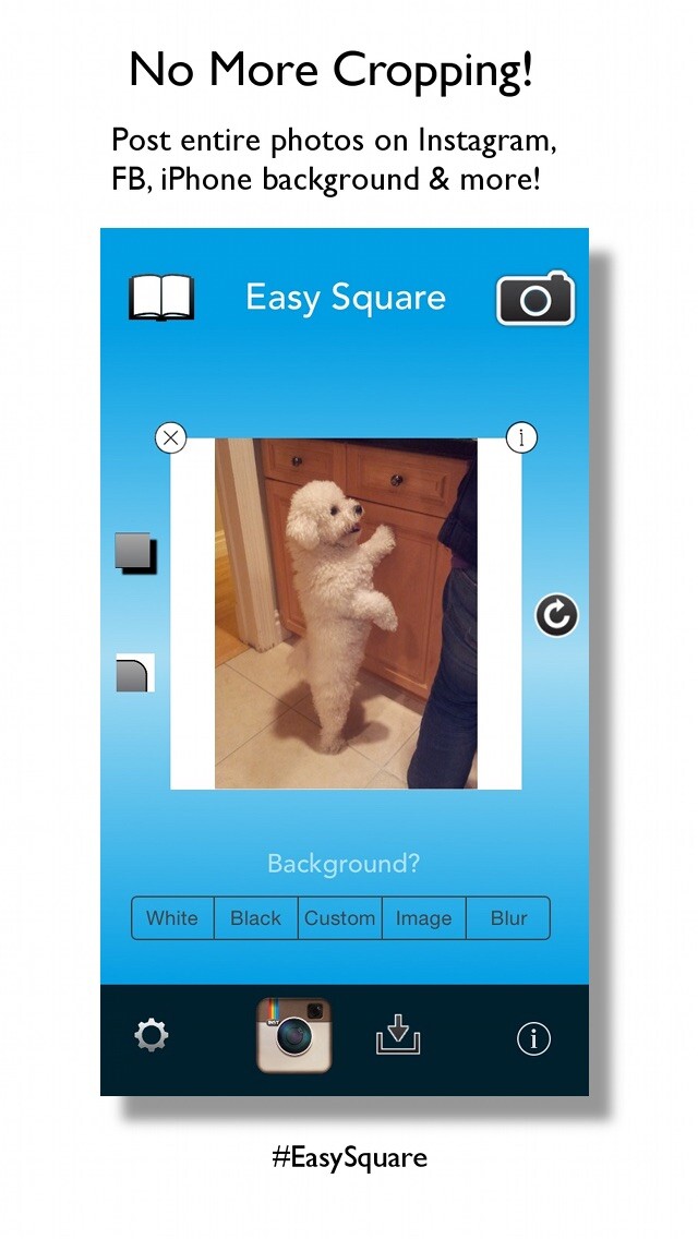 Emulate iPhone app Easy Square - Post Entire Photos On Instagram With No Crop using MyAndroid Emulate iPhone app Easy Square - Post Entire Photos On Instagram With No Crop using MyAndroid
