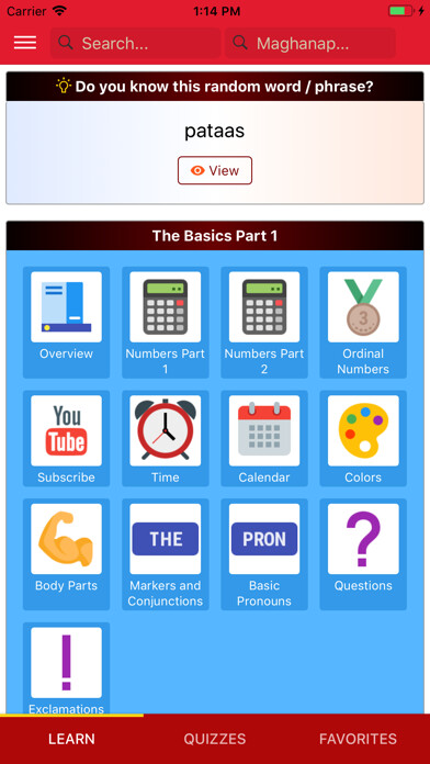 Emulate iPhone app Easy Tagalog by Dalubhasa using MyAndroid