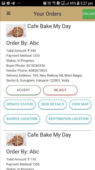 Run android online APK EasyToOrder Delivery App from MyAndroid or emulate EasyToOrder Delivery App using MyAndroid