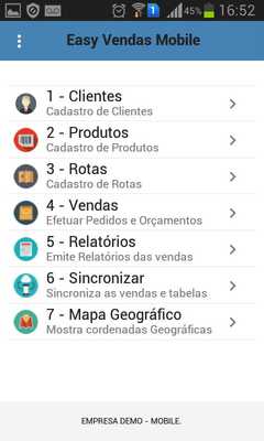 Emulate Android APK Easy Vendas Direct