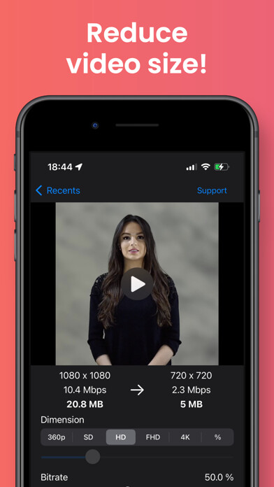 Emulate iPhone app Easy Video Compressor using MyAndroid