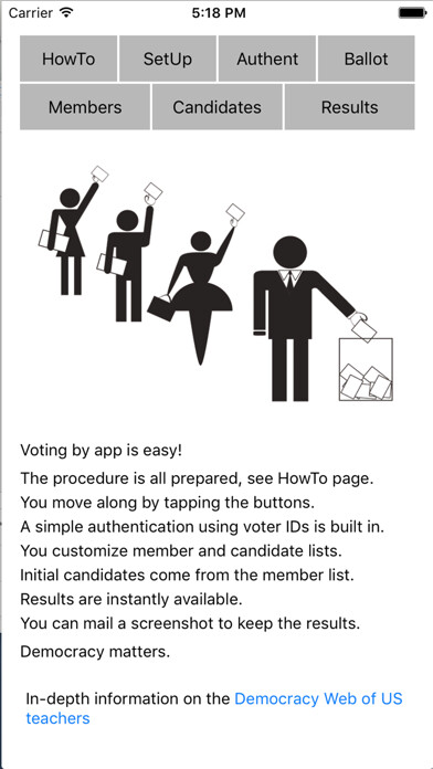 Emulate iPhone app Easy!Voting - voting machine for communities using MyAndroid Emulate iPhone app Easy!Voting - voting machine for communities using MyAndroid