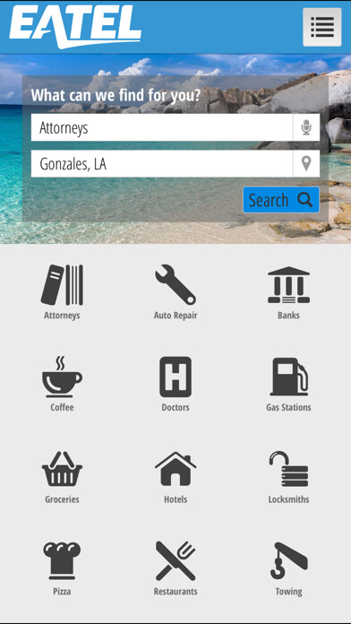 Emulate iPhone app Eatel Search using MyAndroid