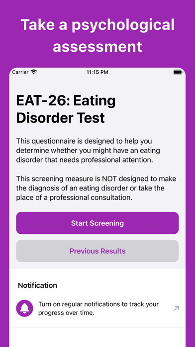 Emulate iPhone app Eating Disorder Test using MyAndroid Emulate iPhone app Eating Disorder Test using MyAndroid