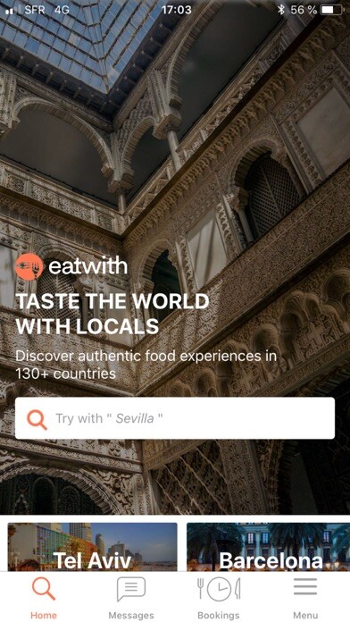 Emulate iPhone app Eatwith - Food experiences using MyAndroid Emulate iPhone app Eatwith - Food experiences using MyAndroid