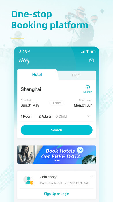 Emulate iPhone app ebbly - Travel Deals using MyAndroid