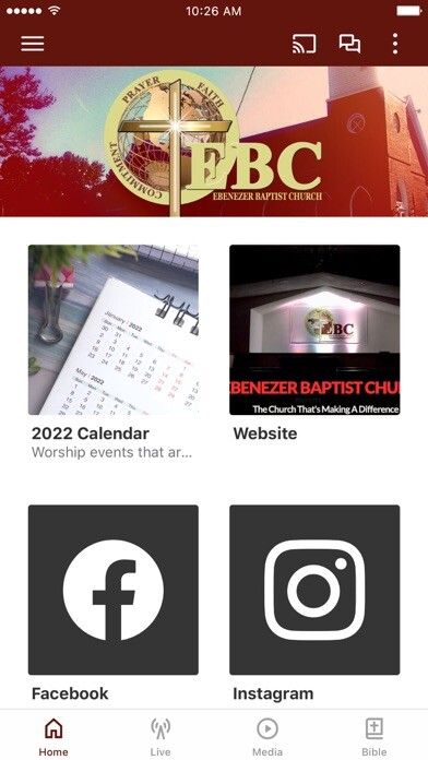 Emulate iPhone app Ebenezer Baptist Exmore VA using MyAndroid Emulate iPhone app Ebenezer Baptist Exmore VA using MyAndroid