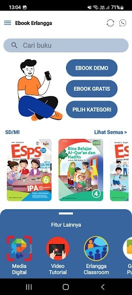 Run android online APK eBook Erlangga from MyAndroid or emulate eBook Erlangga using MyAndroid