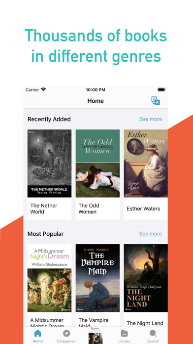 Emulate iPhone app Ebook reader - Feedbooks using MyAndroid