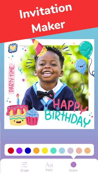 Emulate iPhone app eCard: Invitation Maker using MyAndroid