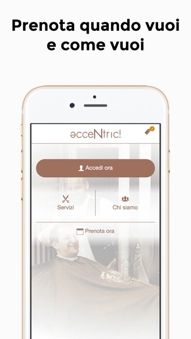 Emulate iPhone app Eccentrici Parrucchieri using MyAndroid