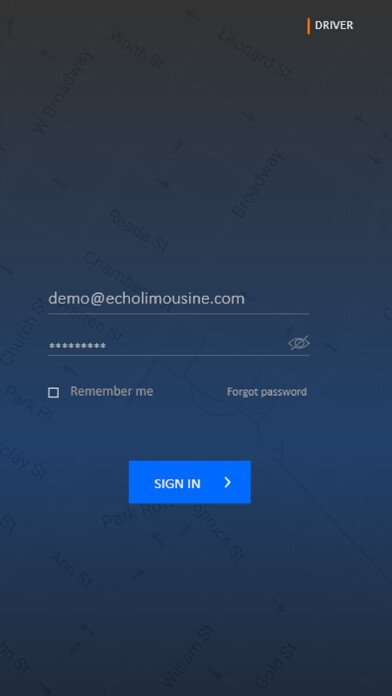 Emulate iPhone app Echo Limousine Driver using MyAndroid