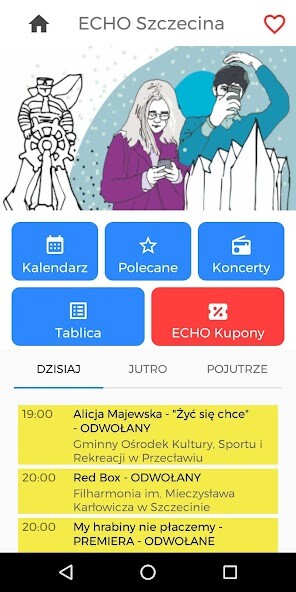 Run android online APK Echo Szczecin - kalendarz imprez from MyAndroid or emulate Echo Szczecin - kalendarz imprez using MyAndroid
