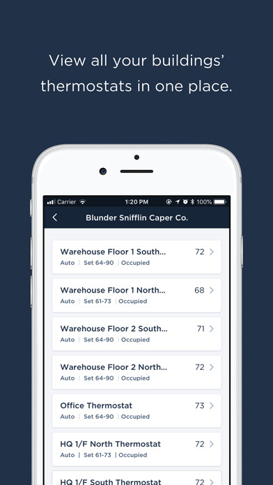 Emulate iPhone app ecobee SmartBuildings using MyAndroid