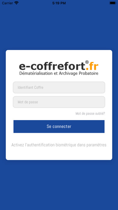 Emulate iPhone app e-coffrefort using MyAndroid Emulate iPhone app e-coffrefort using MyAndroid