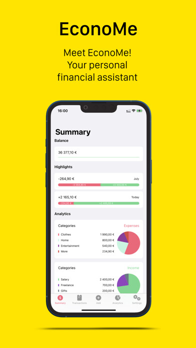Emulate iPhone app EconoMe - Financial Manager using MyAndroid