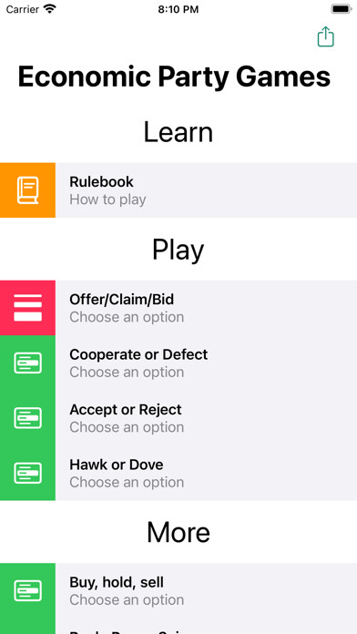 Emulate iPhone app Economic Party Games Player Ed using MyAndroid