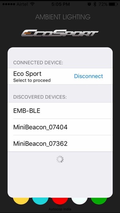 Emulate iPhone app EcoSport Ambient Lighting using MyAndroid