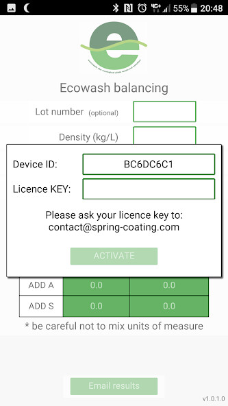 Run android online APK ECOWASH Balancing Kit Calculator from MyAndroid or emulate ECOWASH Balancing Kit Calculator using MyAndroid Run android online APK ECOWASH Balancing Kit Calculator from MyAndroid or emulate ECOWASH Balancing Kit Calculator using MyAndroid