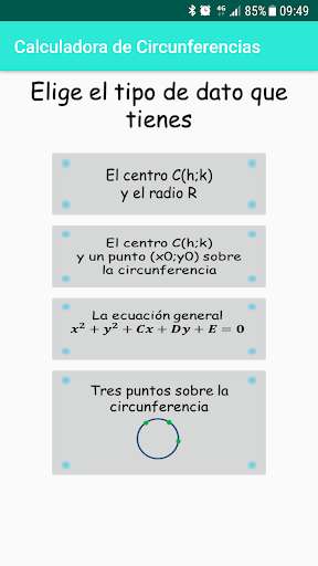 Run android online APK Ecuaciones de Circunferencias from MyAndroid or emulate Ecuaciones de Circunferencias using MyAndroid