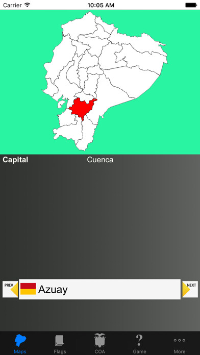 Emulate iPhone app Ecuador Province Maps, Flags and Capitals using MyAndroid Emulate iPhone app Ecuador Province Maps, Flags and Capitals using MyAndroid