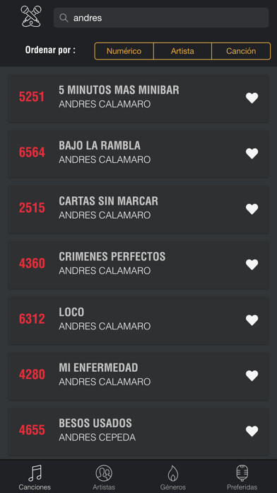Emulate iPhone app Ecuakaraoke Cancionero using MyAndroid