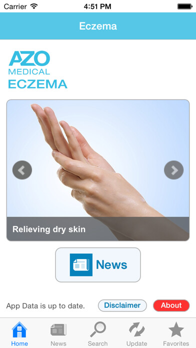 Emulate iPhone app Eczema by AZoMedical using MyAndroid Emulate iPhone app Eczema by AZoMedical using MyAndroid