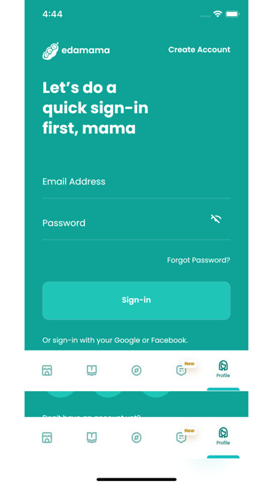 Emulate iPhone app edamama - Mama & Kids Shopping using MyAndroid